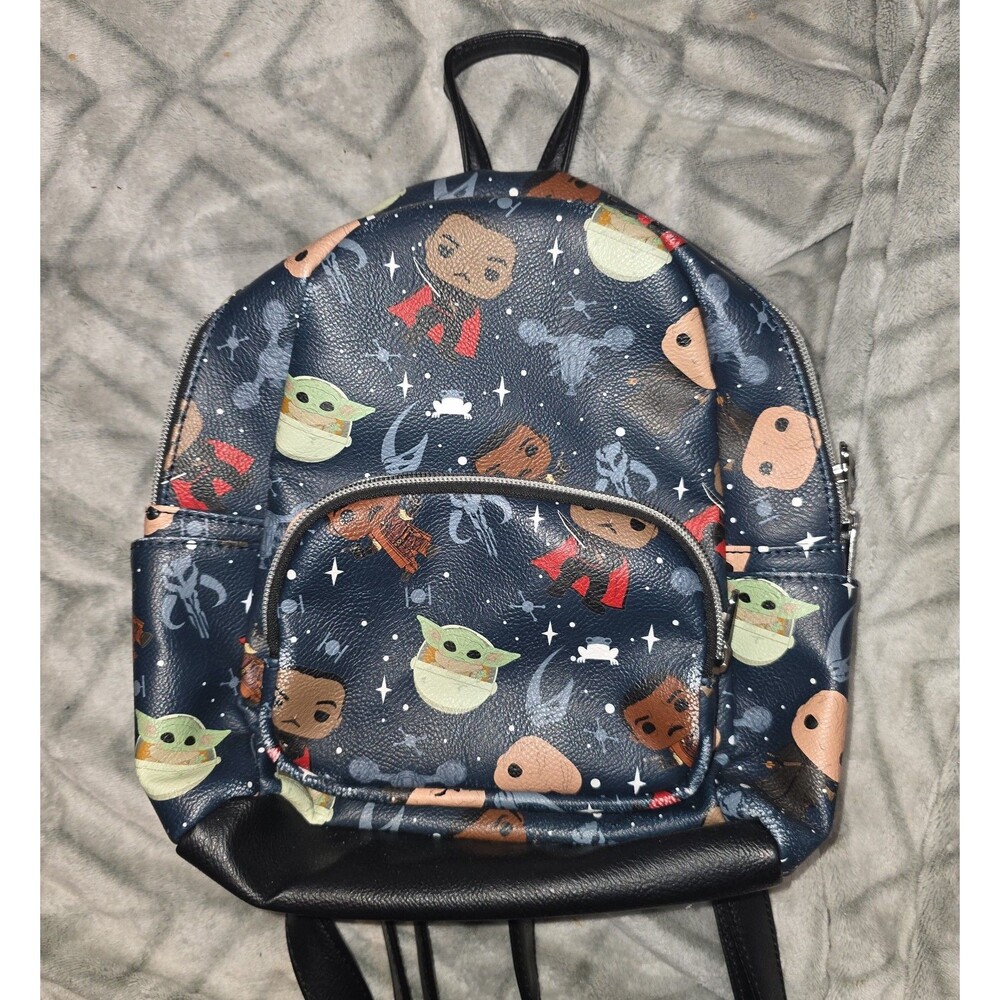 Disney star wars baby Yoda grogu the child print mini backpack purse bag tote!